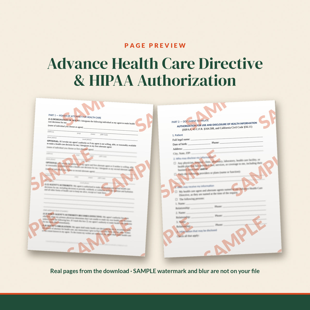 California Healthcare Documents Duo, document preview, page 1