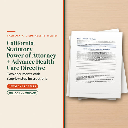 California Power of Attorney + Advance Health Care Directive Kit, cover page