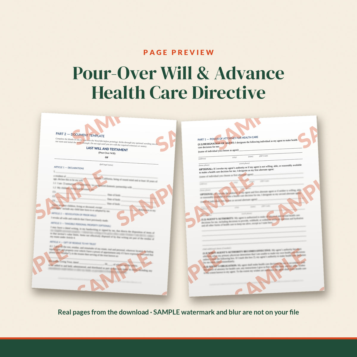 California Revocable Living Trust Estate Plan with Transfer on Death Deed Kit, document preview, page 2