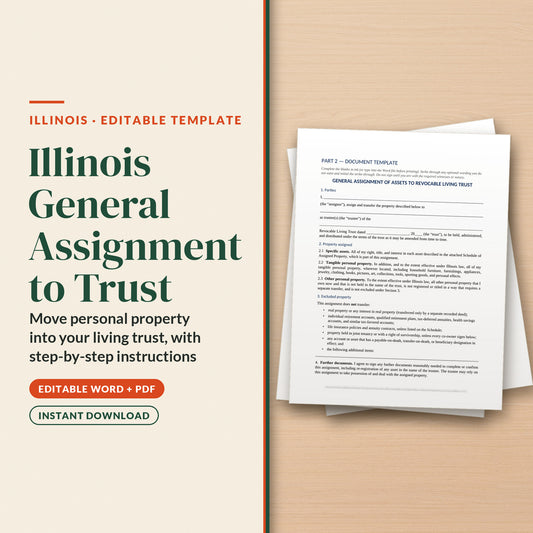 Illinois General Assignment to Trust Template, cover page
