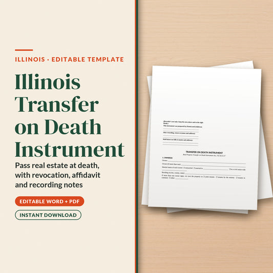 Illinois Transfer on Death Instrument Template, cover page