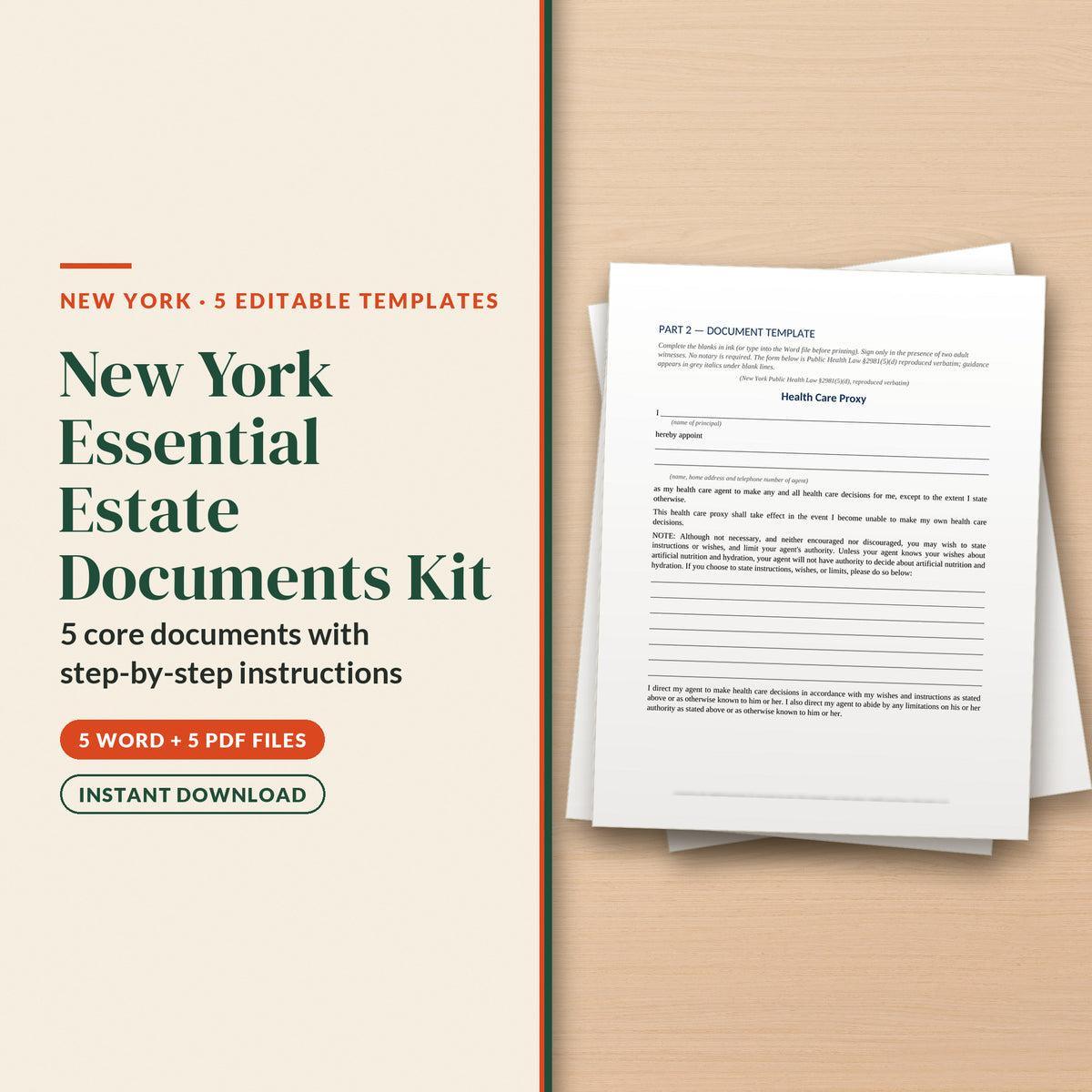 New York Essential Estate Documents Kit, cover page