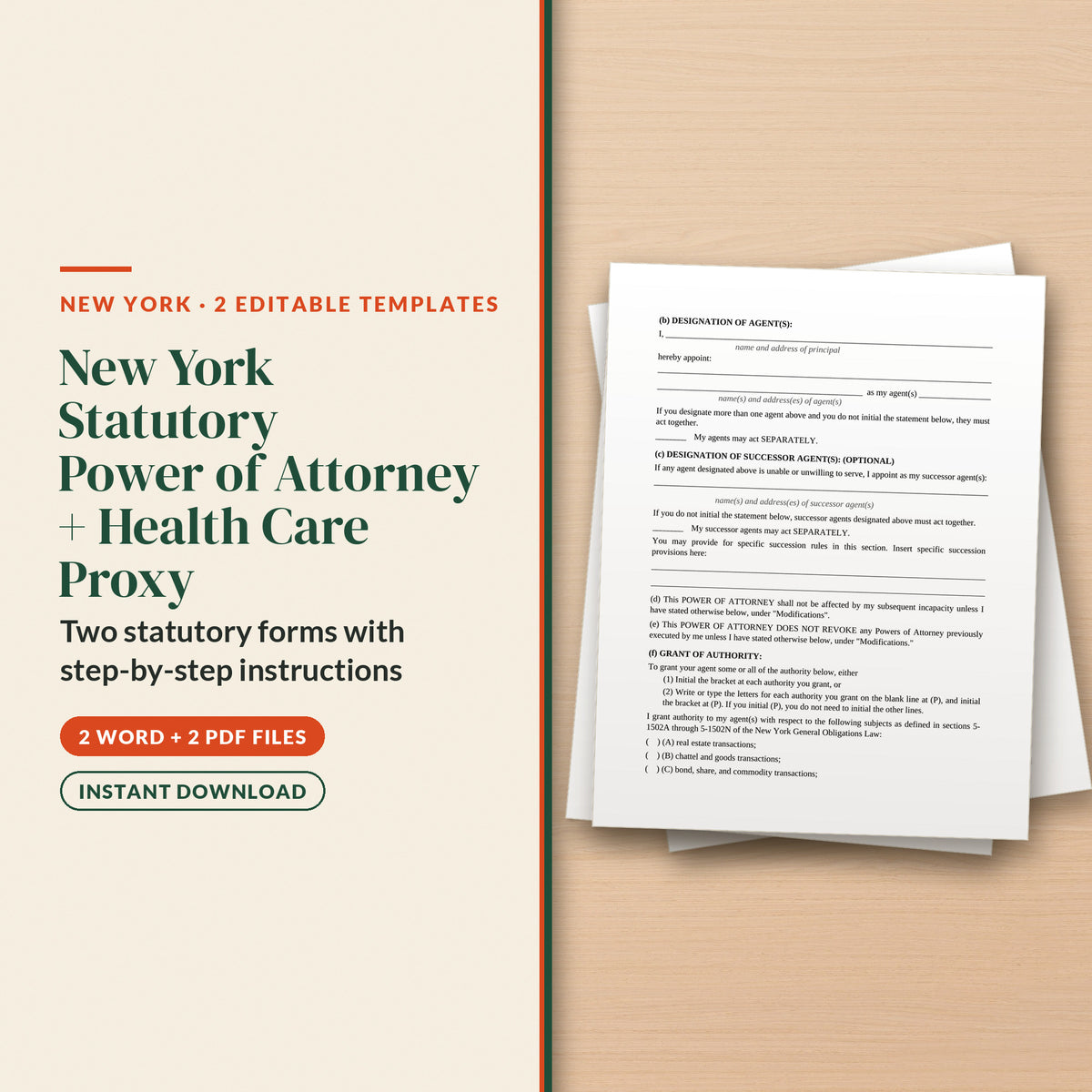 New York Statutory Short Form Power of Attorney + Health Care Proxy Kit, cover page