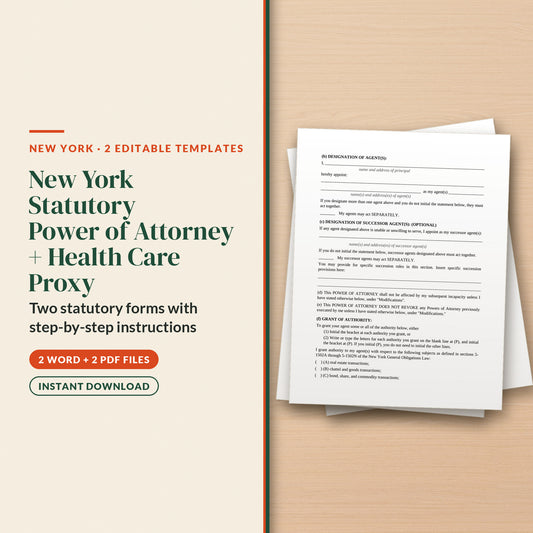 New York Statutory Short Form Power of Attorney + Health Care Proxy Kit, cover page