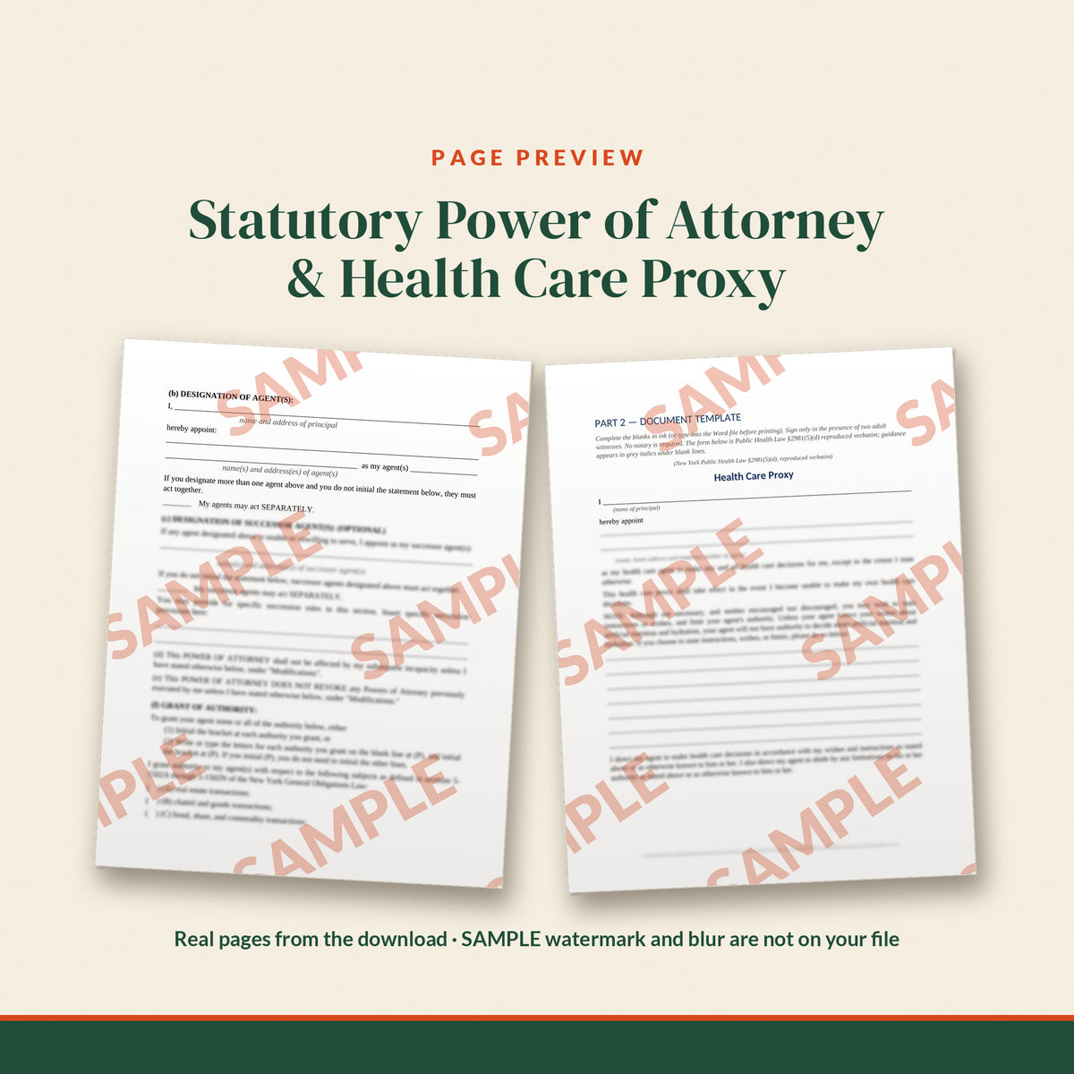 New York Statutory Short Form Power of Attorney + Health Care Proxy Kit, document preview, page 1