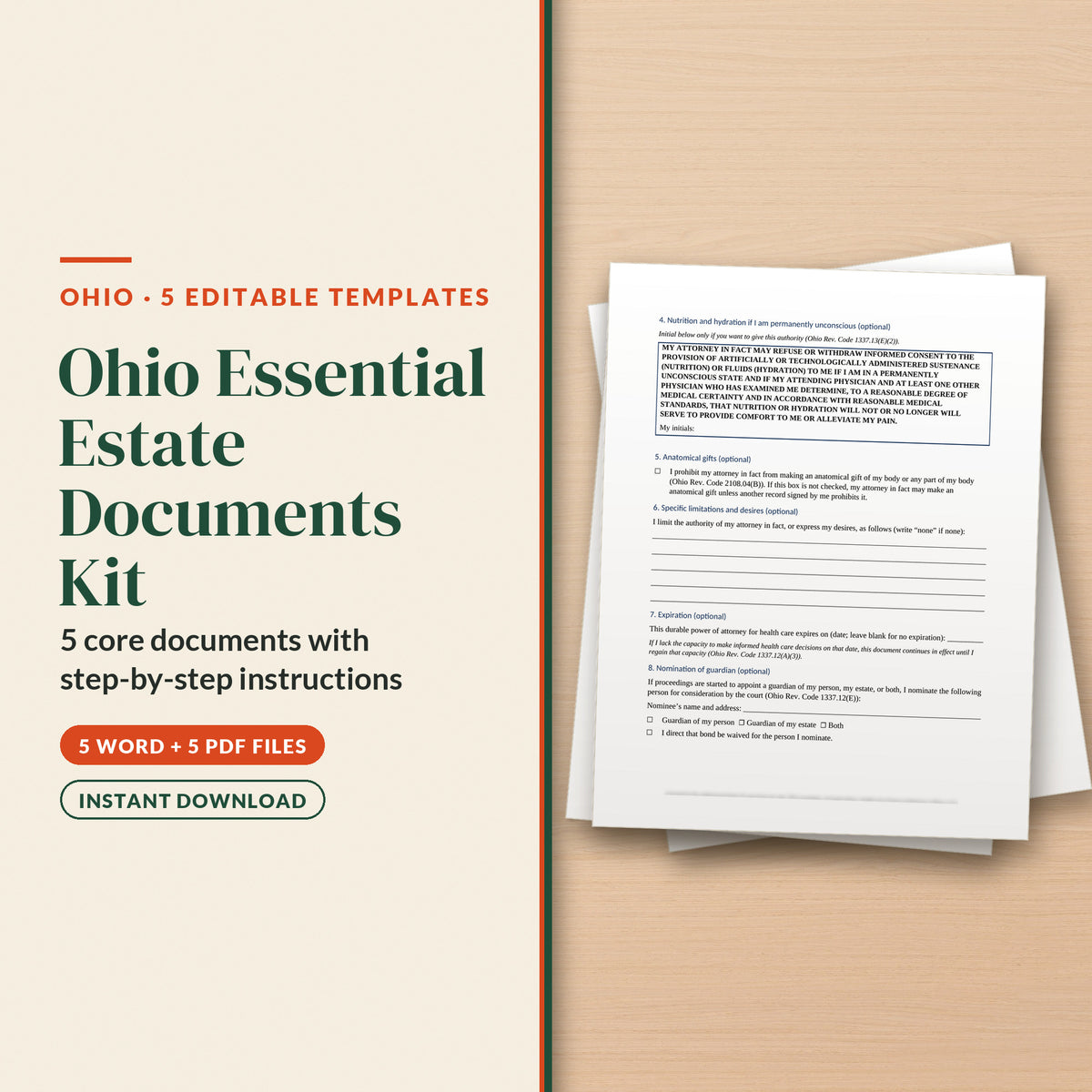 Ohio Essential Estate Documents Kit, cover page