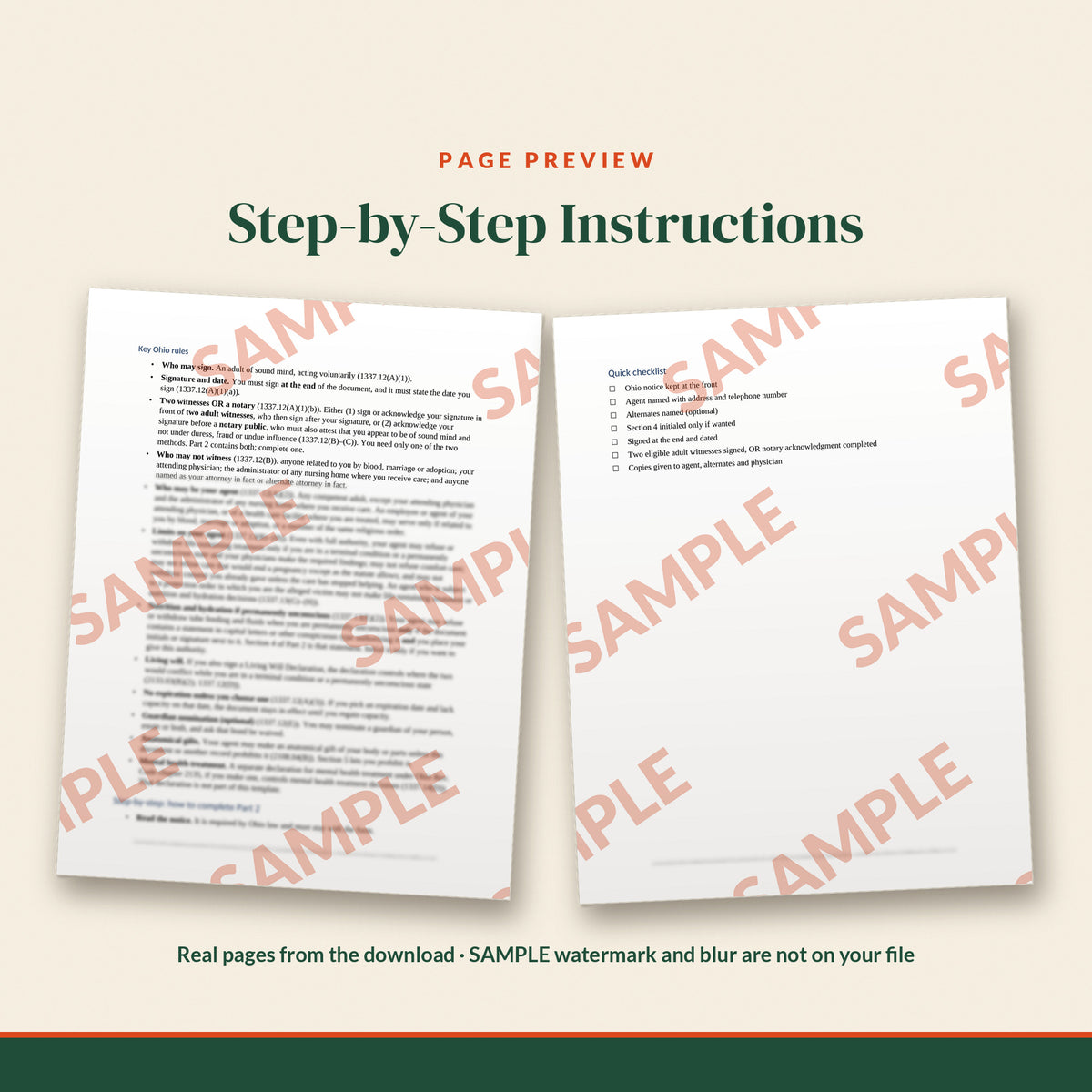 Ohio Health Care Power of Attorney Template, document preview, page 1