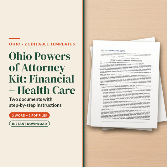 Ohio Powers of Attorney Kit: Financial + Health Care, cover page