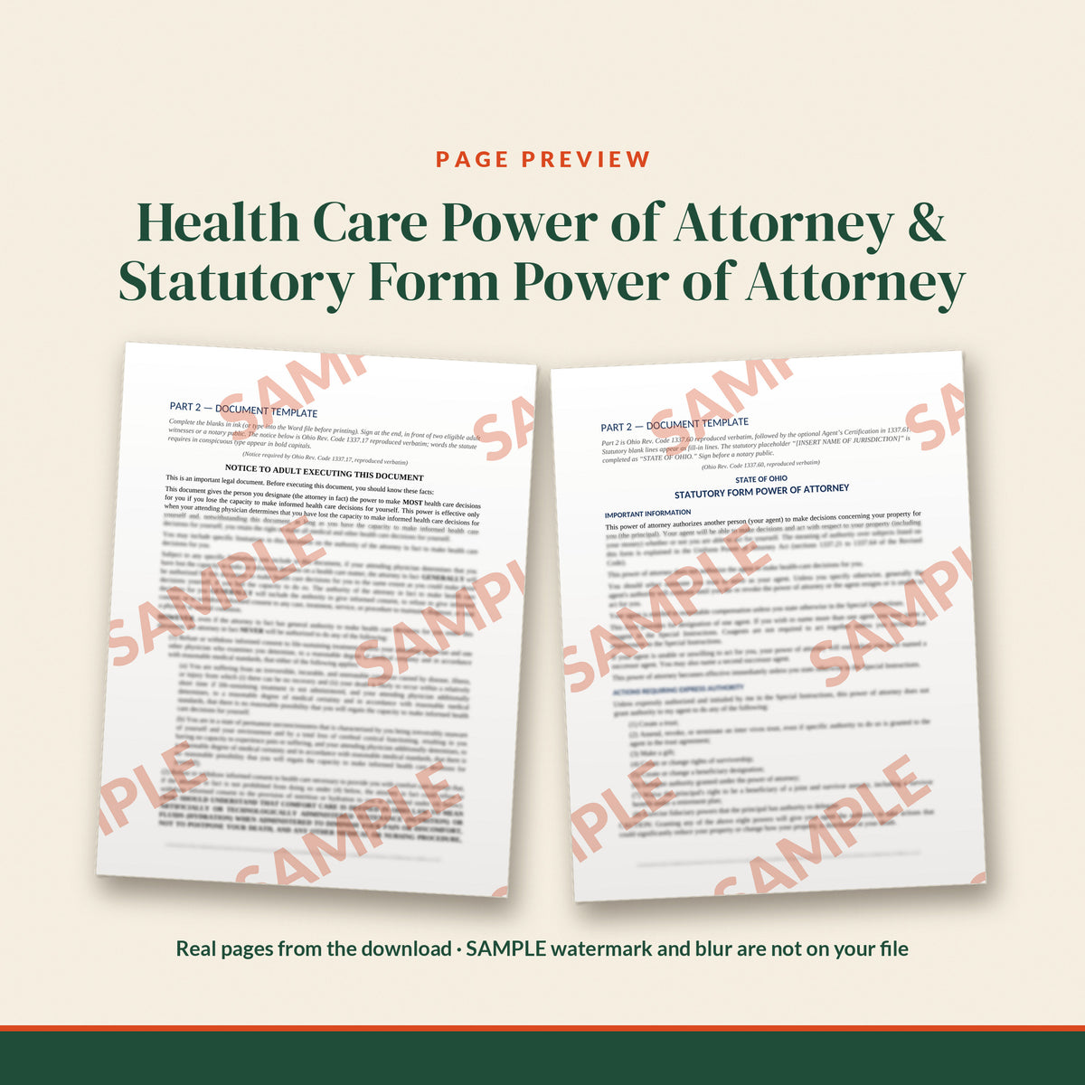 Ohio Powers of Attorney Kit: Financial + Health Care, document preview, page 1