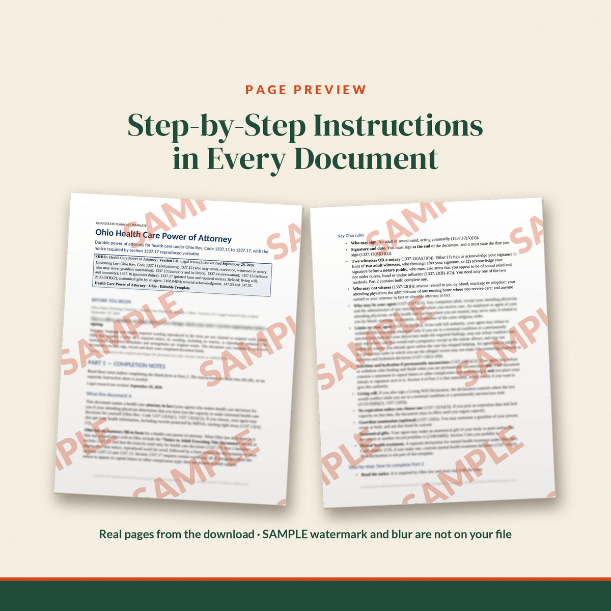 Ohio Powers of Attorney Kit: Financial + Health Care, document preview, page 2