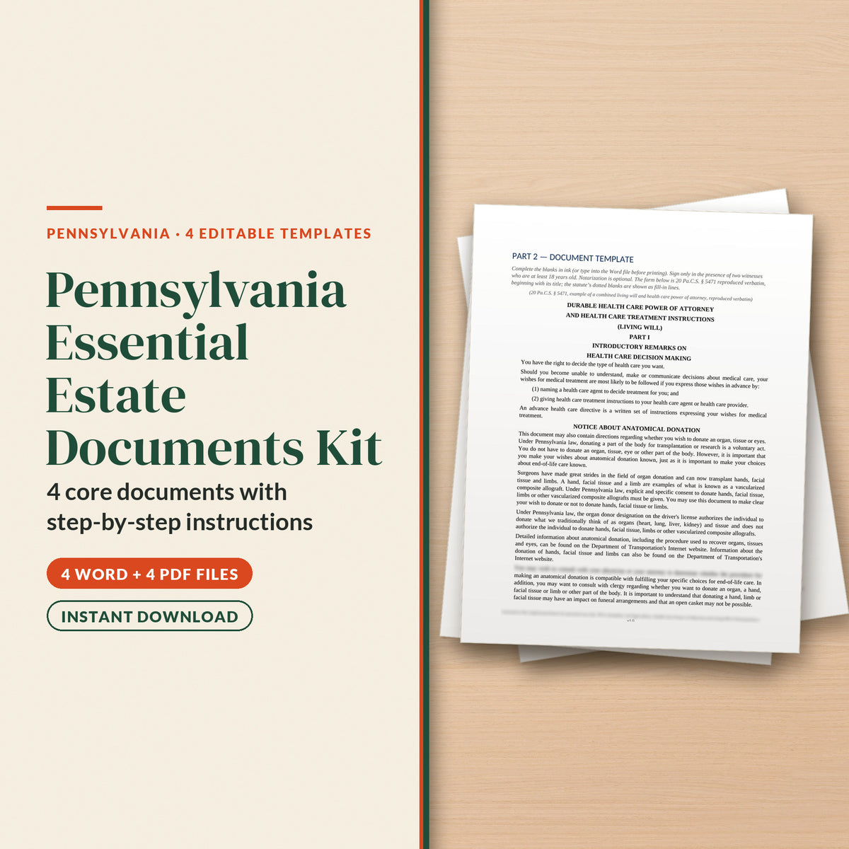 Pennsylvania Essential Estate Documents Kit, cover page