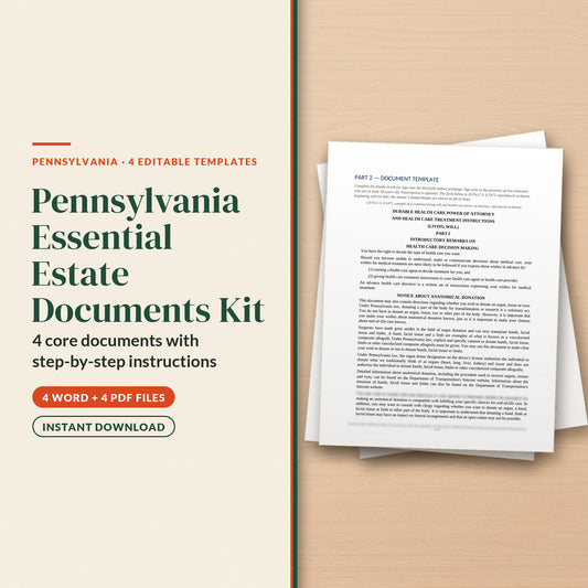 Pennsylvania Essential Estate Documents Kit, cover page