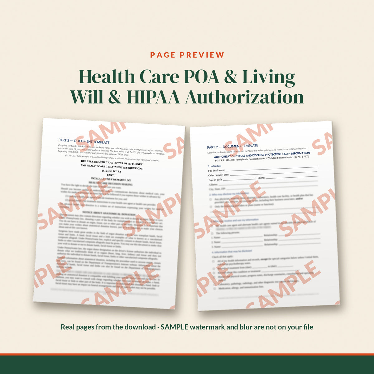 Pennsylvania Healthcare Documents Duo, document preview, page 1