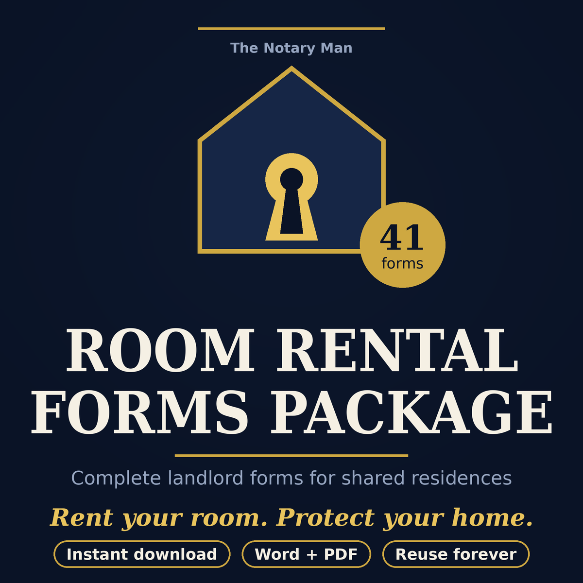 Room Rental Forms Package — 41 Landlord Forms (Instant Download)
