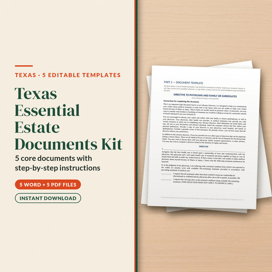 Texas Essential Estate Documents Kit, cover page