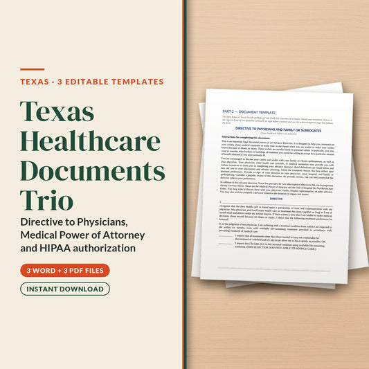Texas Healthcare Documents Trio, cover page